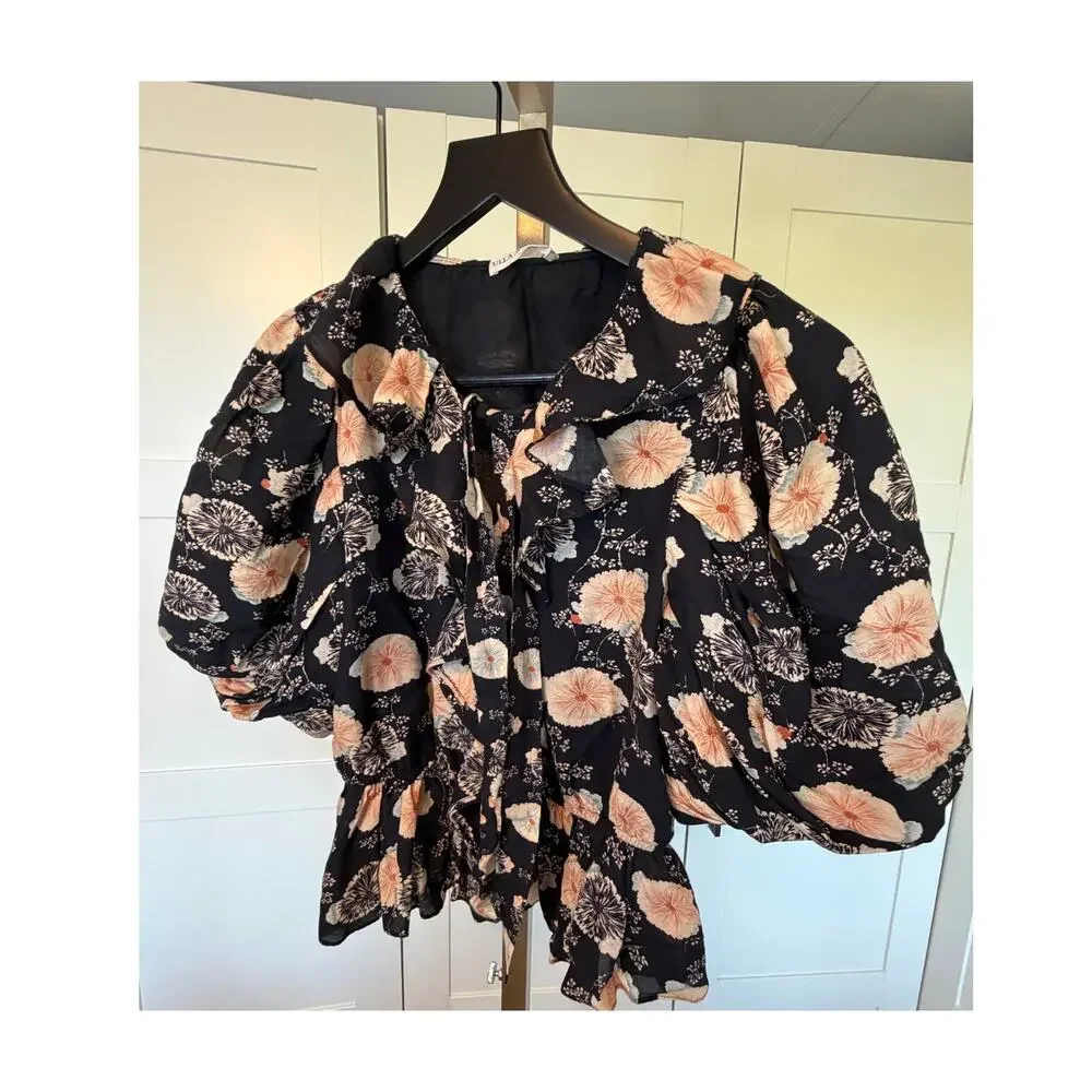 Ulla Johnson Brown and Peach Floral Size 0 Excellent Condition